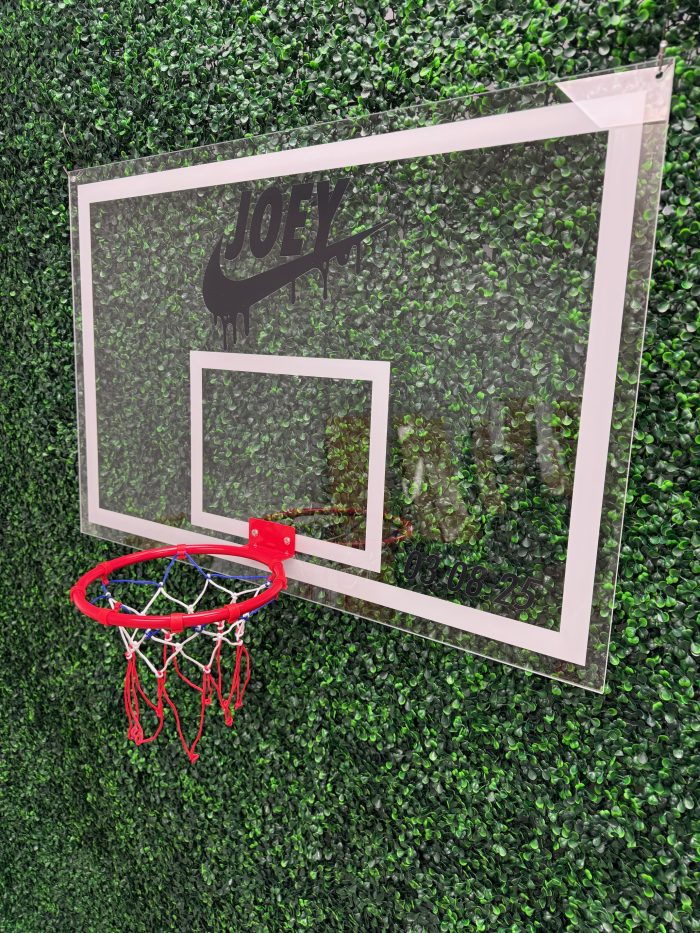 Basketball Hoop Acrylic Layered + Neon Accent Sign In Board for Events, Wedding, Bar/Bat Mitzvahs - Image 4