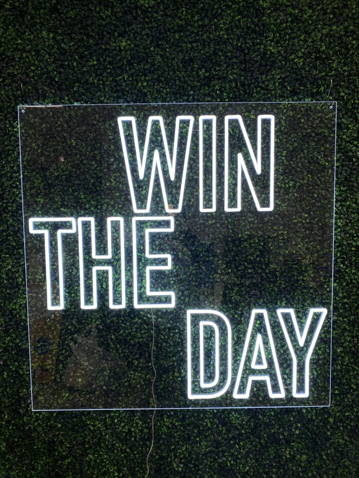 Win the Day Acrylic Neon Sign | Birthday Party Neon Sign | Wedding Neon Sign | Sweet 16 Neon Sign | Bar Bat Mitzvah Neon Sign