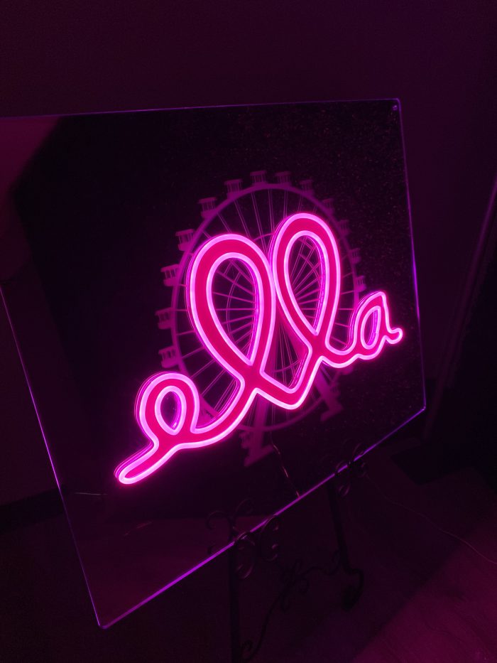 Custom Mirrored Acrylic  + Neon Accent Sign In Board for Events, Wedding, Bar/Bat Mitzvahs - Image 7