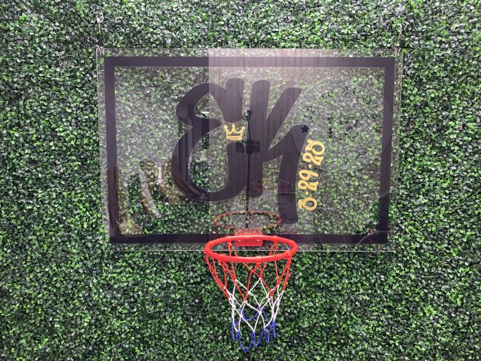 Basketball Theme with Hoop Acrylic Layered + Neon Accent Sign In Board for Events, Wedding, Bar/Bat Mitzvahs - Image 6