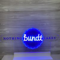 Custom Acrylic Nothing bundt Cakes Neon Business Sign with Stand and/or Hanging Option