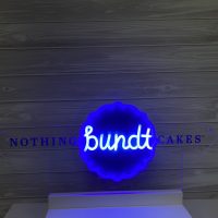 Custom Acrylic Nothing bundt Cakes Neon Business Sign with Stand and/or Hanging Option - Image 2
