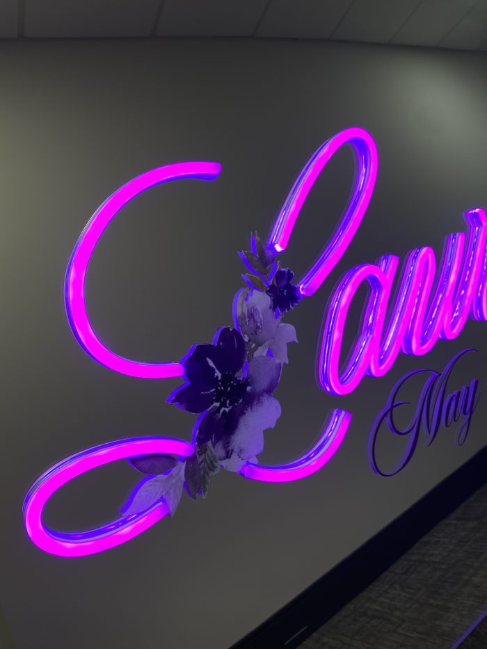 Custom Mirrored Acrylic  + Neon Accent Sign In Board for Events, Wedding, Bar/Bat Mitzvahs - Image 9