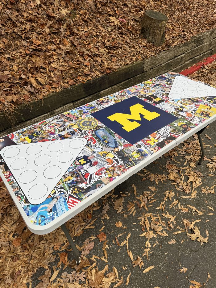 University of Michigan Inspired Theme Custom Beer Pong Table - Image 3