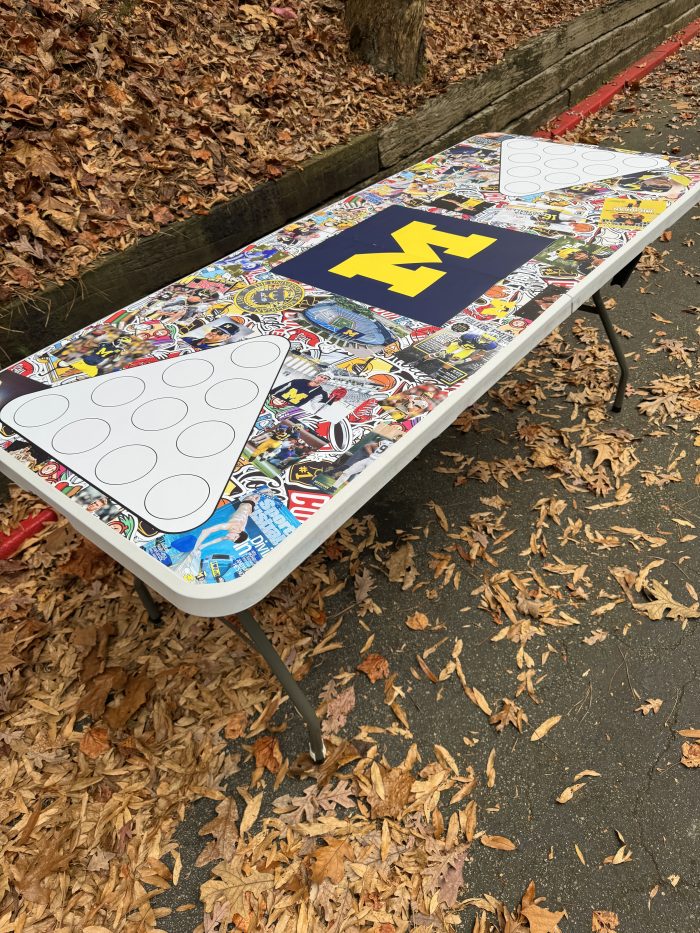 University of Michigan Inspired Theme Custom Beer Pong Table - Image 2