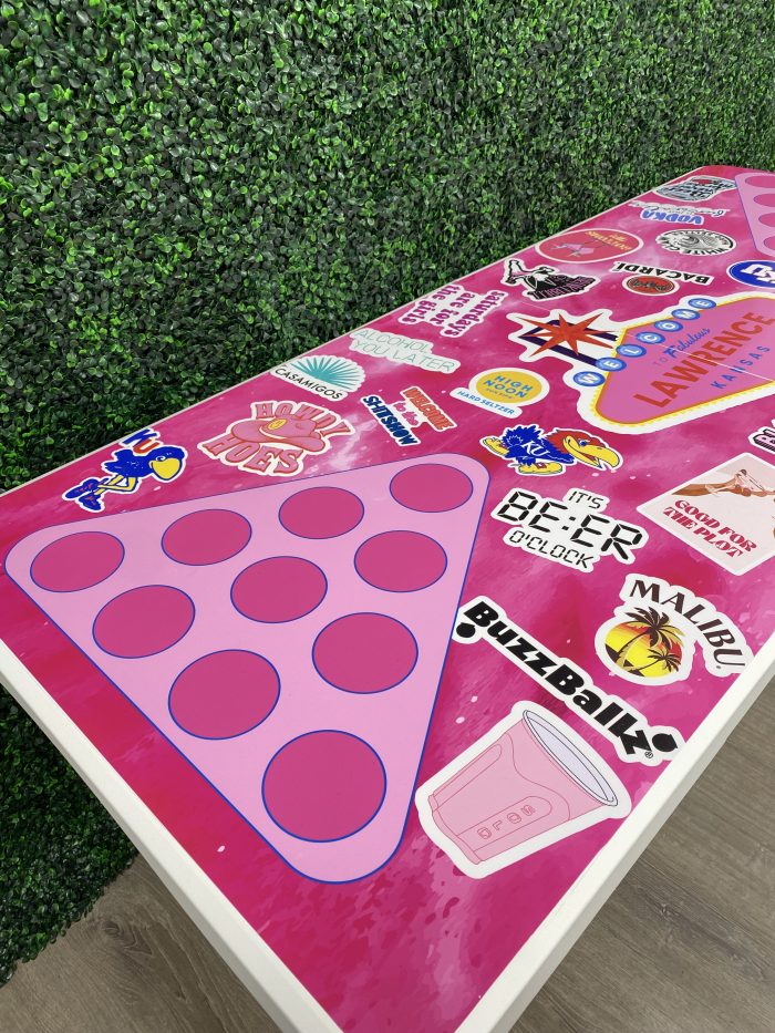 Pink Vegas Inspired Theme Custom Beer Pong Table - Image 4