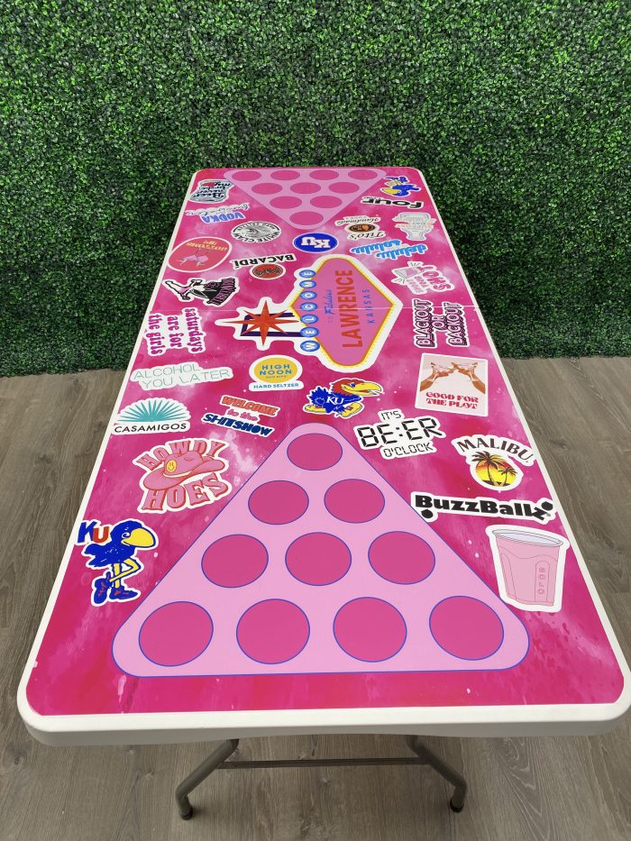 Pink Vegas Inspired Theme Custom Beer Pong Table