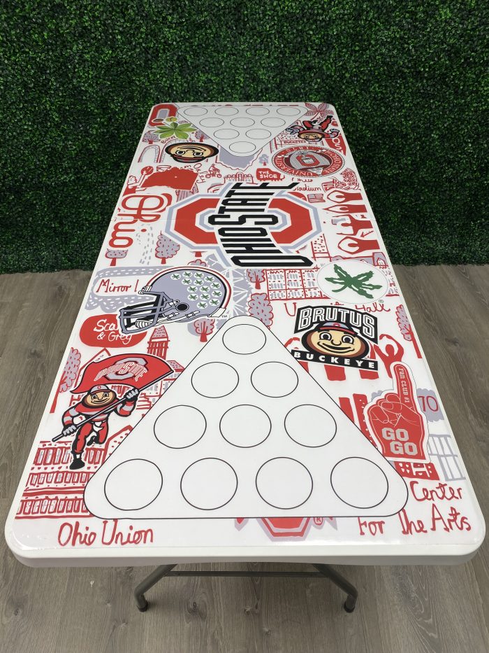 Ohio State University Inspired Theme Custom Beer Pong Table