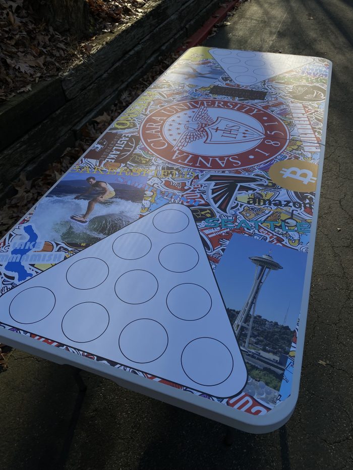 Santa Clara University Inspired Theme Custom Beer Pong Table - Image 9