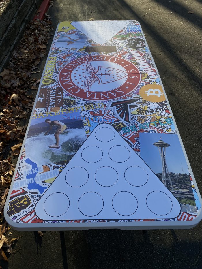 Santa Clara University Inspired Theme Custom Beer Pong Table