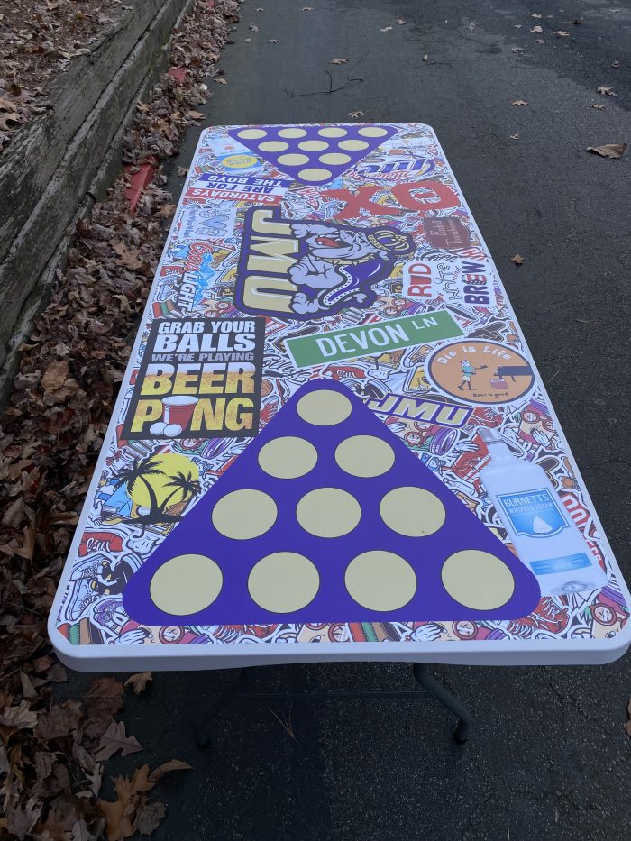 James Madison JMU University Inspired Theme Custom Beer Pong Table - Image 3