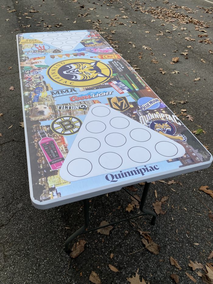 Quinnipiac University Inspired Theme Custom Beer Pong Table - Image 5