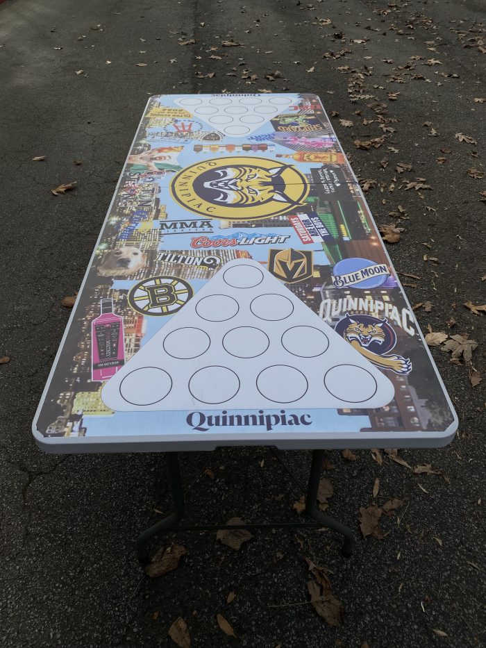 Quinnipiac University Inspired Theme Custom Beer Pong Table