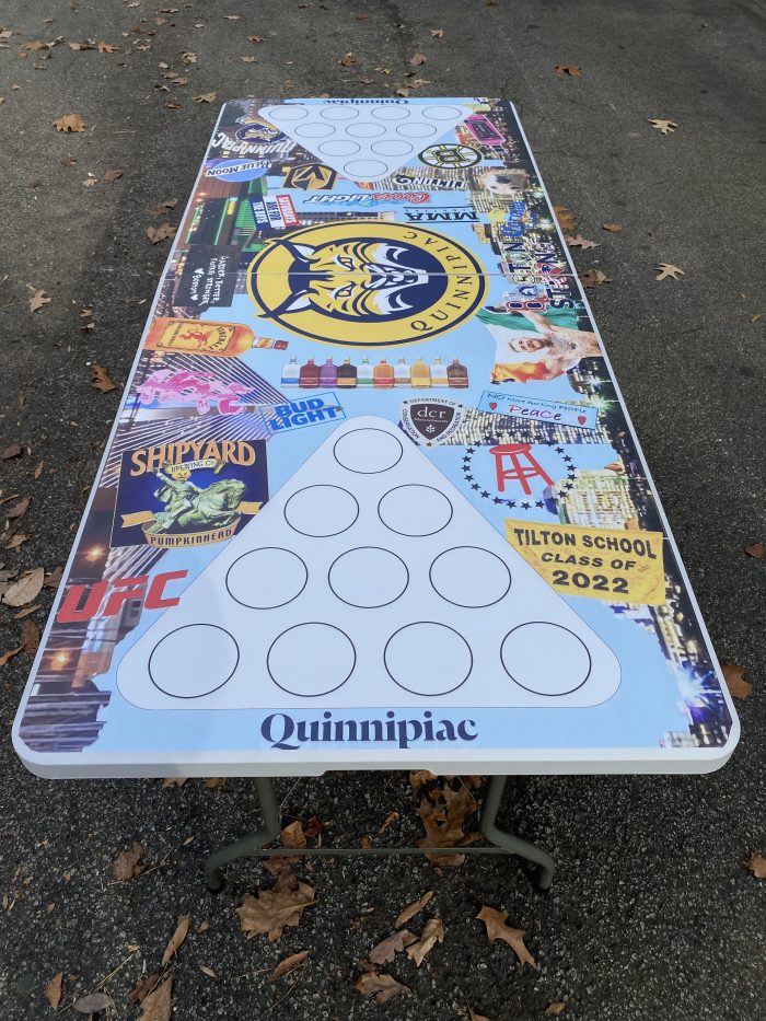 Quinnipiac University Inspired Theme Custom Beer Pong Table - Image 3