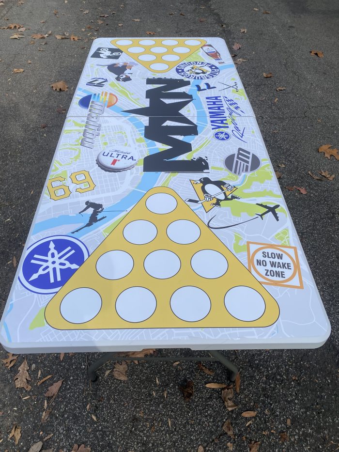 Pittsburg Inspired Theme Custom Beer Pong Table