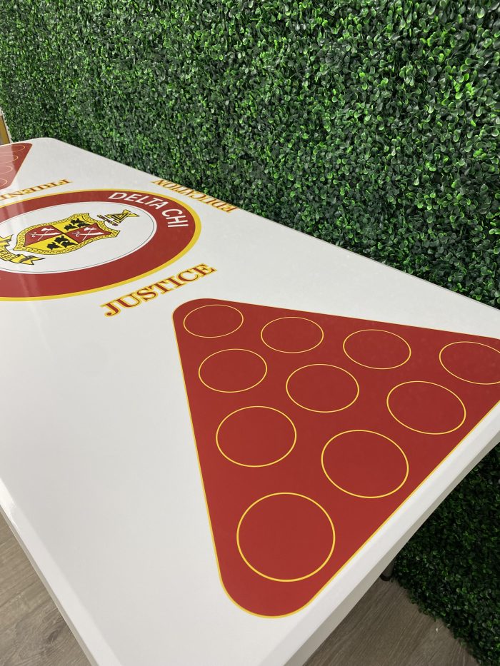 Delta Chi Fraternity Inspired Theme Custom Beer Pong Table - Image 5