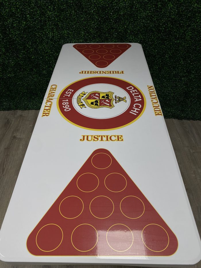 Delta Chi Fraternity Inspired Theme Custom Beer Pong Table - Image 3