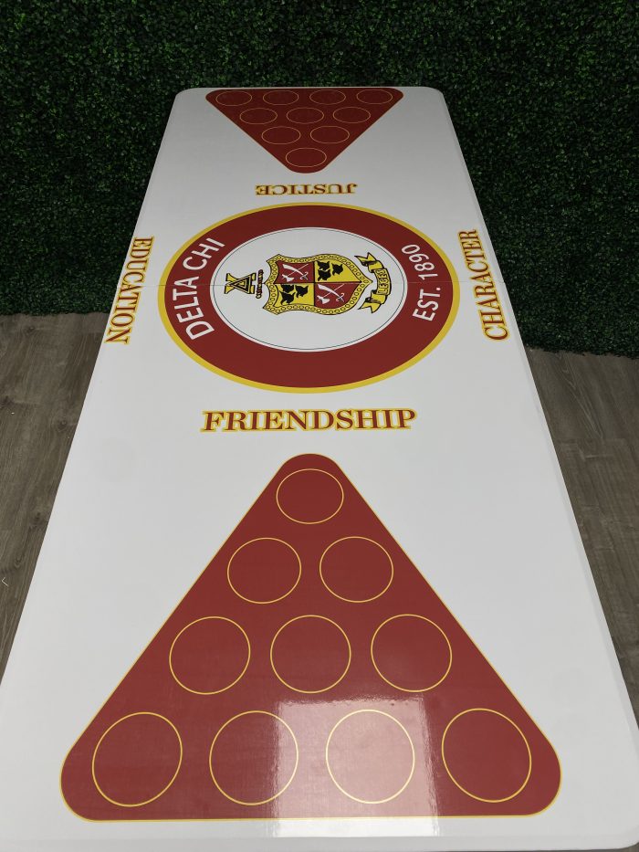 Delta Chi Fraternity Inspired Theme Custom Beer Pong Table