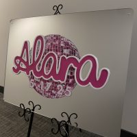Custom Mirrored Acrylic  + Neon Accent Sign In Board for Events, Wedding, Bar/Bat Mitzvahs