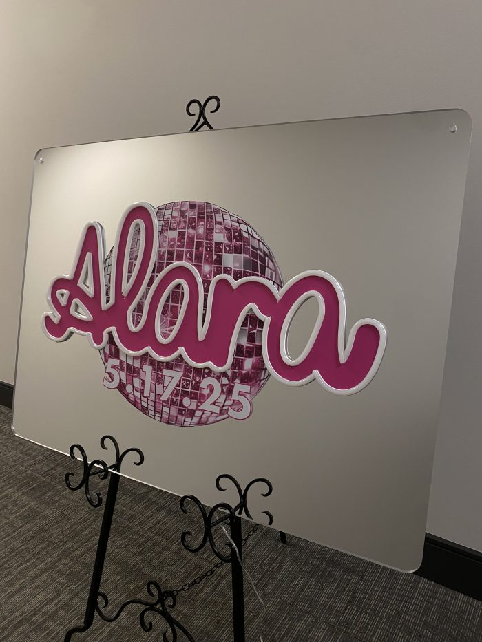 Custom Mirrored Acrylic  + Neon Accent Sign In Board for Events, Wedding, Bar/Bat Mitzvahs - Image 8