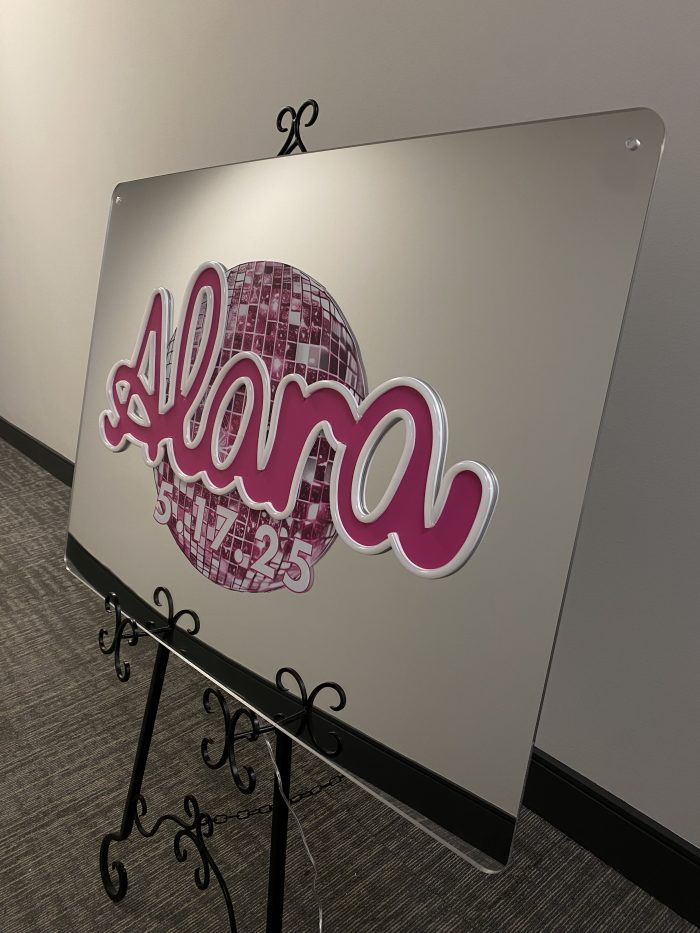 Custom Mirrored Acrylic  + Neon Accent Sign In Board for Events, Wedding, Bar/Bat Mitzvahs - Image 7