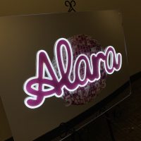 Custom Mirrored Acrylic  + Neon Accent Sign In Board for Events, Wedding, Bar/Bat Mitzvahs - Image 4