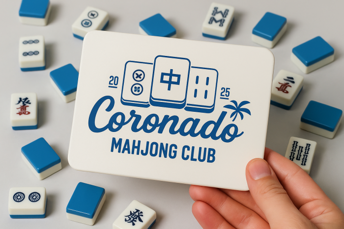 Coronado Mahjong Club Blue Mahjong Shuffle Card - Set of 2