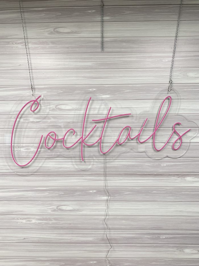 Cocktails Acrylic Neon Sign | Birthday Party Neon Sign | Wedding Neon Sign | Sweet 16 Neon Sign | Bar Bat Mitzvah Neon Sign - Image 4