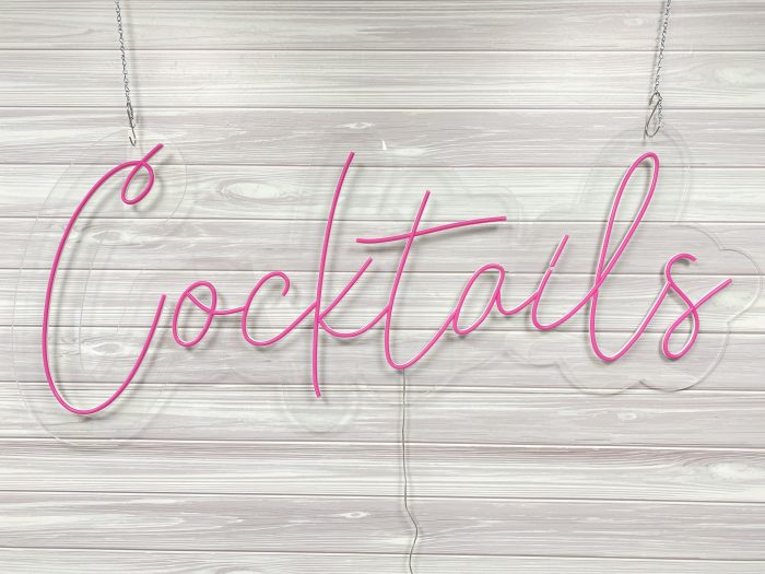 Cocktails Acrylic Neon Sign | Birthday Party Neon Sign | Wedding Neon Sign | Sweet 16 Neon Sign | Bar Bat Mitzvah Neon Sign - Image 10