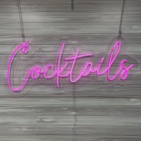 Cocktails Acrylic Neon Sign | Birthday Party Neon Sign | Wedding Neon Sign | Sweet 16 Neon Sign | Bar Bat Mitzvah Neon Sign - Image 3