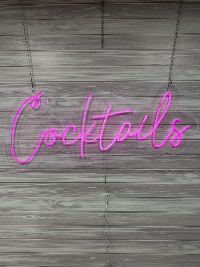Cocktails Acrylic Neon Sign | Birthday Party Neon Sign | Wedding Neon Sign | Sweet 16 Neon Sign | Bar Bat Mitzvah Neon Sign - Image 3