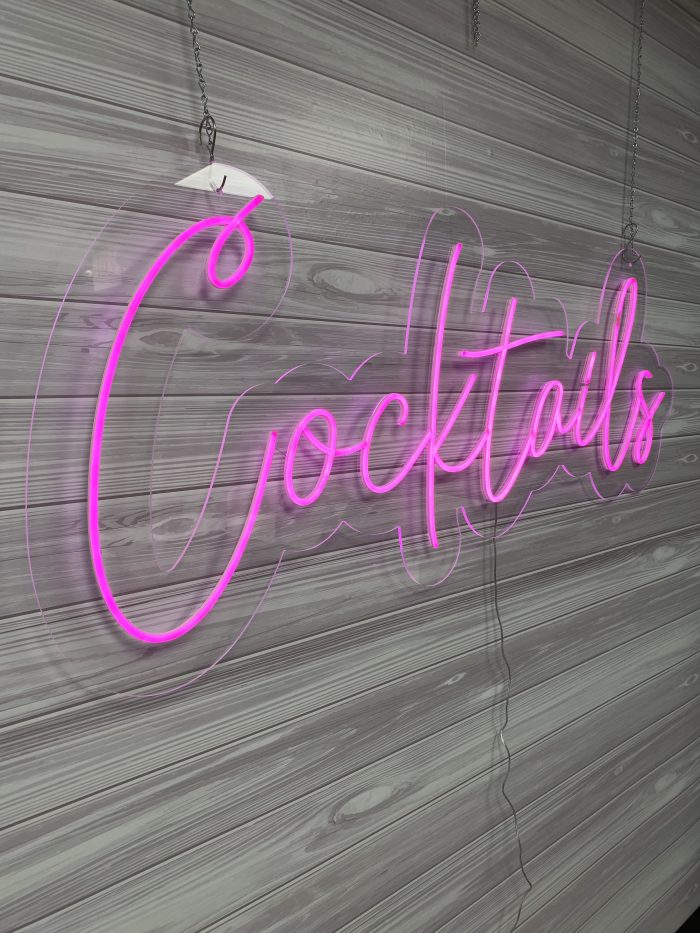 Cocktails Acrylic Neon Sign | Birthday Party Neon Sign | Wedding Neon Sign | Sweet 16 Neon Sign | Bar Bat Mitzvah Neon Sign - Image 6