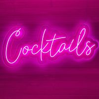 Cocktails Acrylic Neon Sign | Birthday Party Neon Sign | Wedding Neon Sign | Sweet 16 Neon Sign | Bar Bat Mitzvah Neon Sign