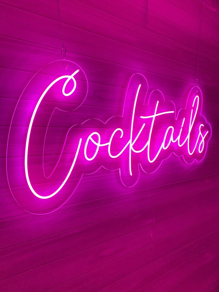 Cocktails Acrylic Neon Sign | Birthday Party Neon Sign | Wedding Neon Sign | Sweet 16 Neon Sign | Bar Bat Mitzvah Neon Sign - Image 2