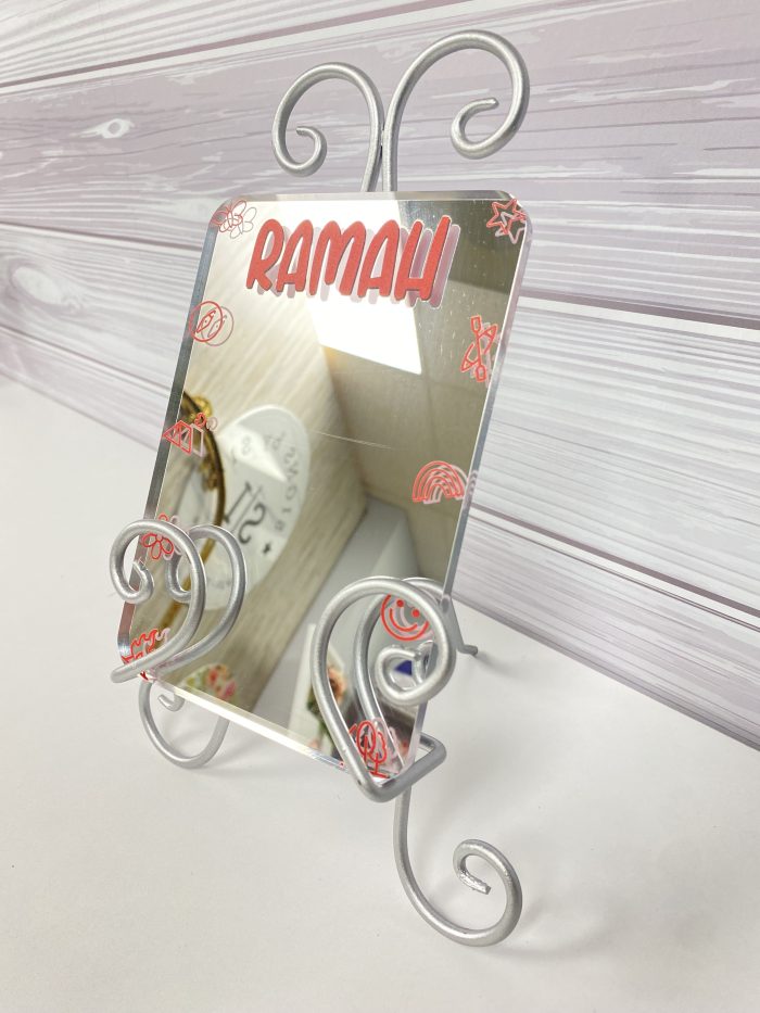 Bunk Mirror with Camp Name 5"x7" Mirrored Acrylic with Double Sided Tape - Image 2