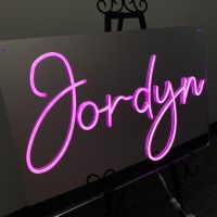 Custom Mirrored Acrylic  + Neon Accent Sign In Board for Events, Wedding, Bar/Bat Mitzvahs - Image 2