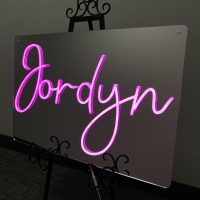 Custom Mirrored Acrylic  + Neon Accent Sign In Board for Events, Wedding, Bar/Bat Mitzvahs - Image 4