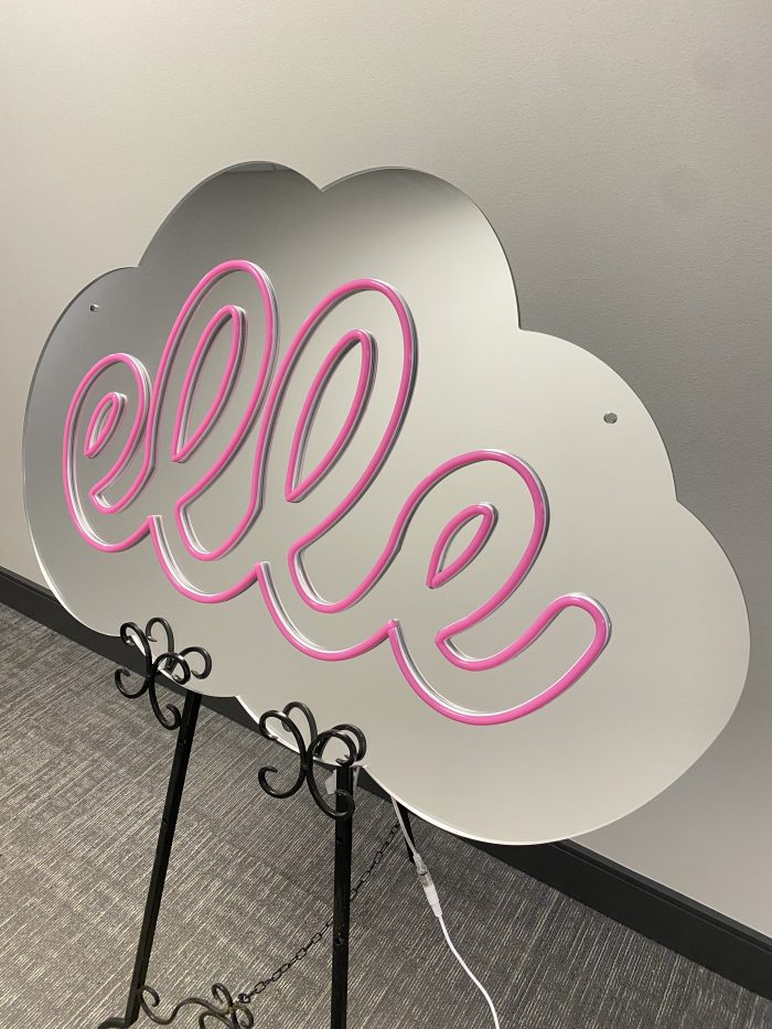 Custom Mirrored Acrylic  + Neon Accent Sign In Board for Events, Wedding, Bar/Bat Mitzvahs - Image 3
