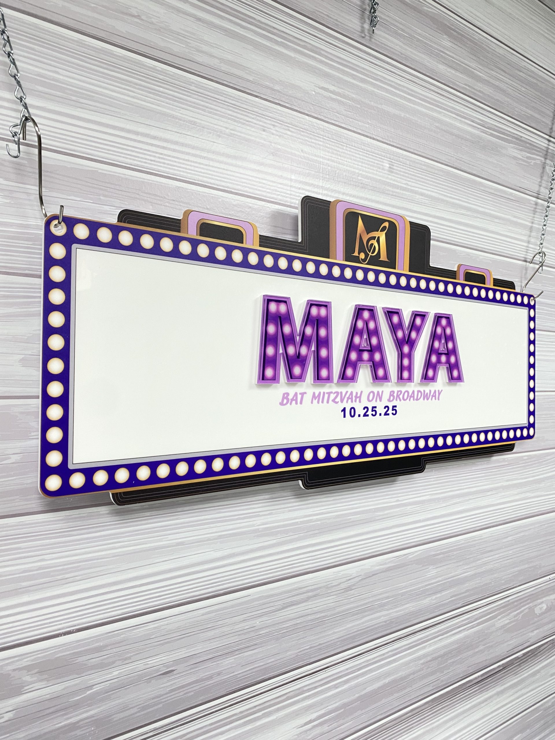 Broadway | Music | Theater | Musical | NYC Theme Custom Acrylic + Gold Mirrored Layered Sign In Board for Events, Wedding, Bar/Bat Mitzvahs - Image 13