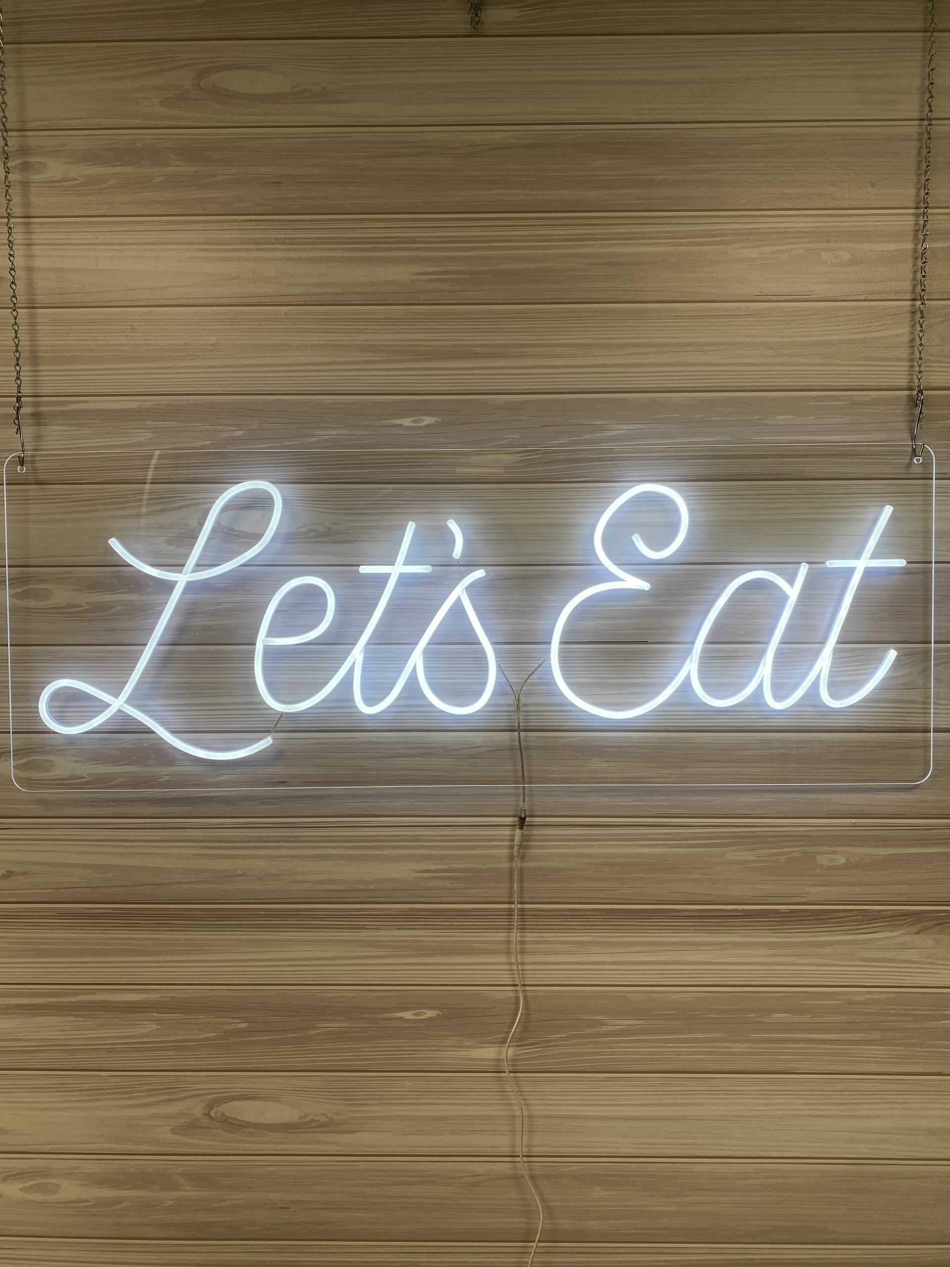 Let's Eat Acrylic Neon Sign | Birthday Party Neon Sign | Wedding Neon Sign | Sweet 16 Neon Sign | Bar Bat Mitzvah Neon Sign - Image 9