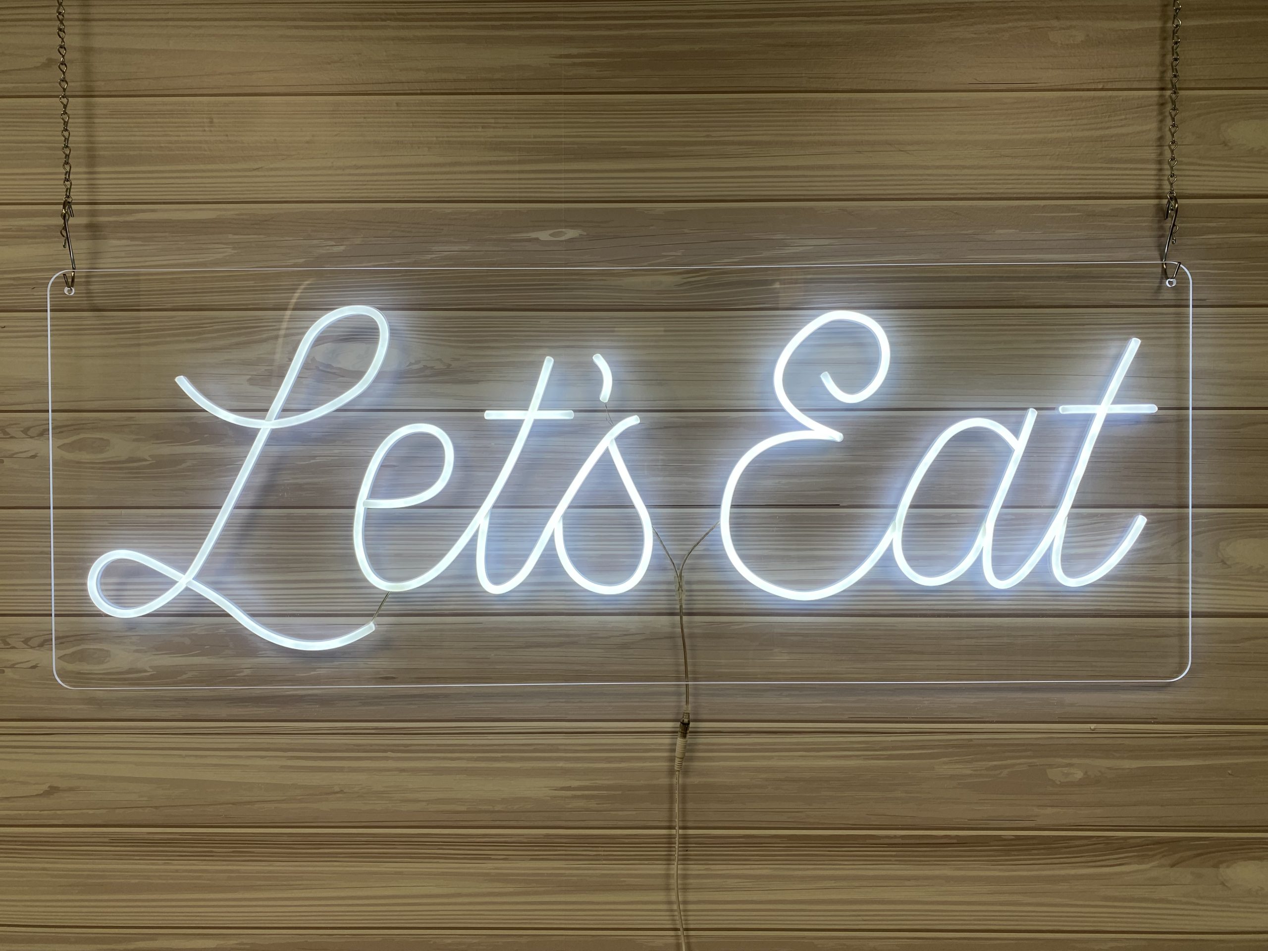 Let's Eat Acrylic Neon Sign | Birthday Party Neon Sign | Wedding Neon Sign | Sweet 16 Neon Sign | Bar Bat Mitzvah Neon Sign - Image 4