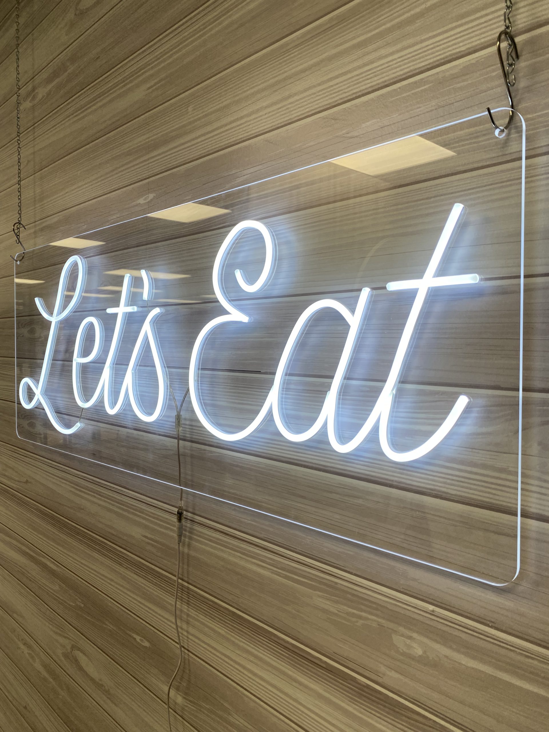 Let's Eat Acrylic Neon Sign | Birthday Party Neon Sign | Wedding Neon Sign | Sweet 16 Neon Sign | Bar Bat Mitzvah Neon Sign - Image 6