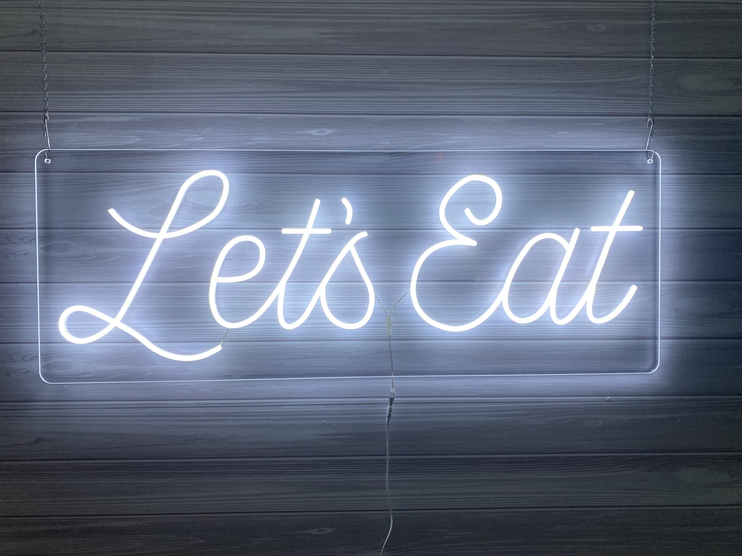 Let's Eat Acrylic Neon Sign | Birthday Party Neon Sign | Wedding Neon Sign | Sweet 16 Neon Sign | Bar Bat Mitzvah Neon Sign - Image 5