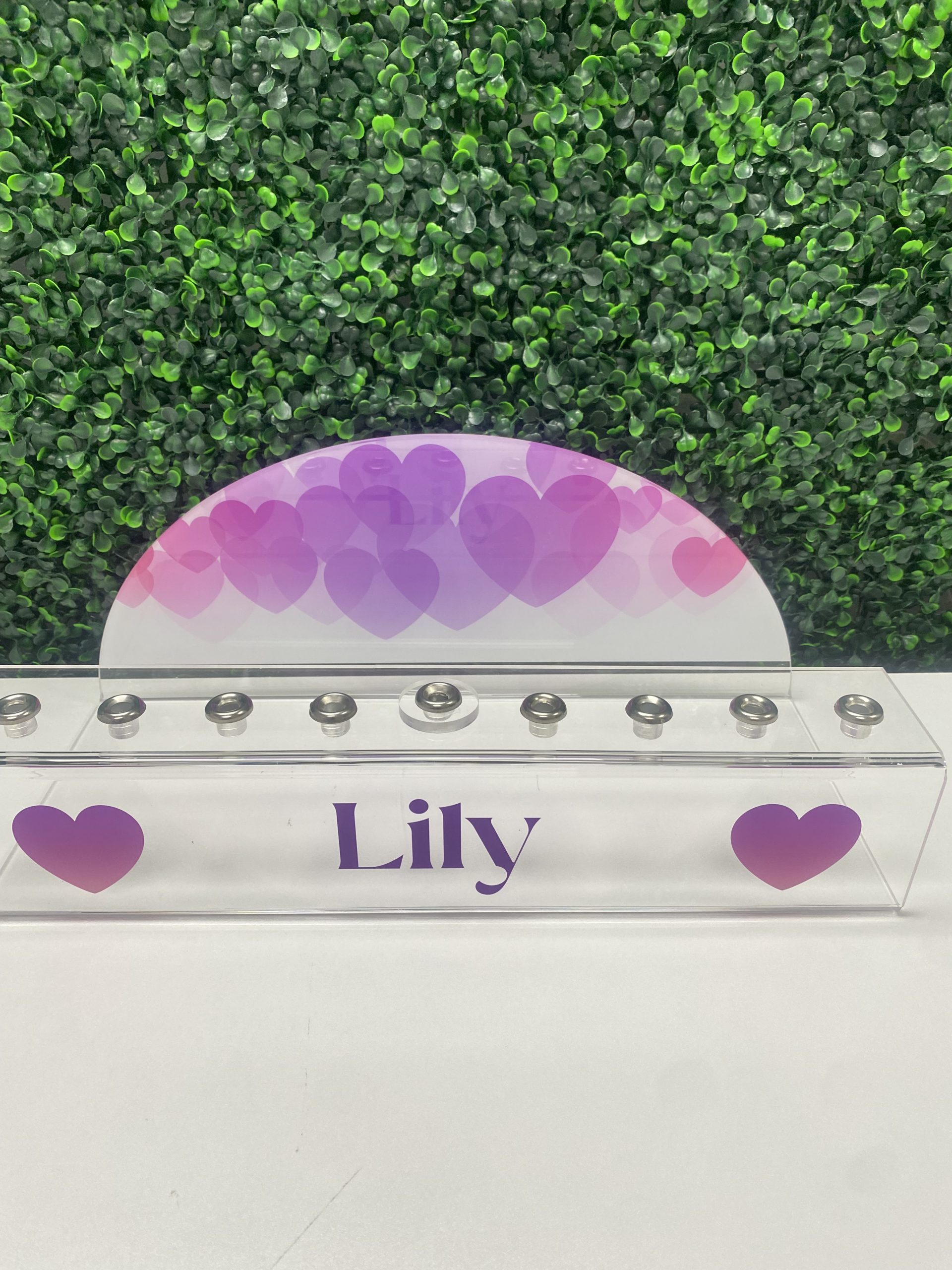 Customized Hears Theme Acrylic Hanukkah Menorah | Hanukkiah with Name or Verbiage and Graphics or Photo - Image 4