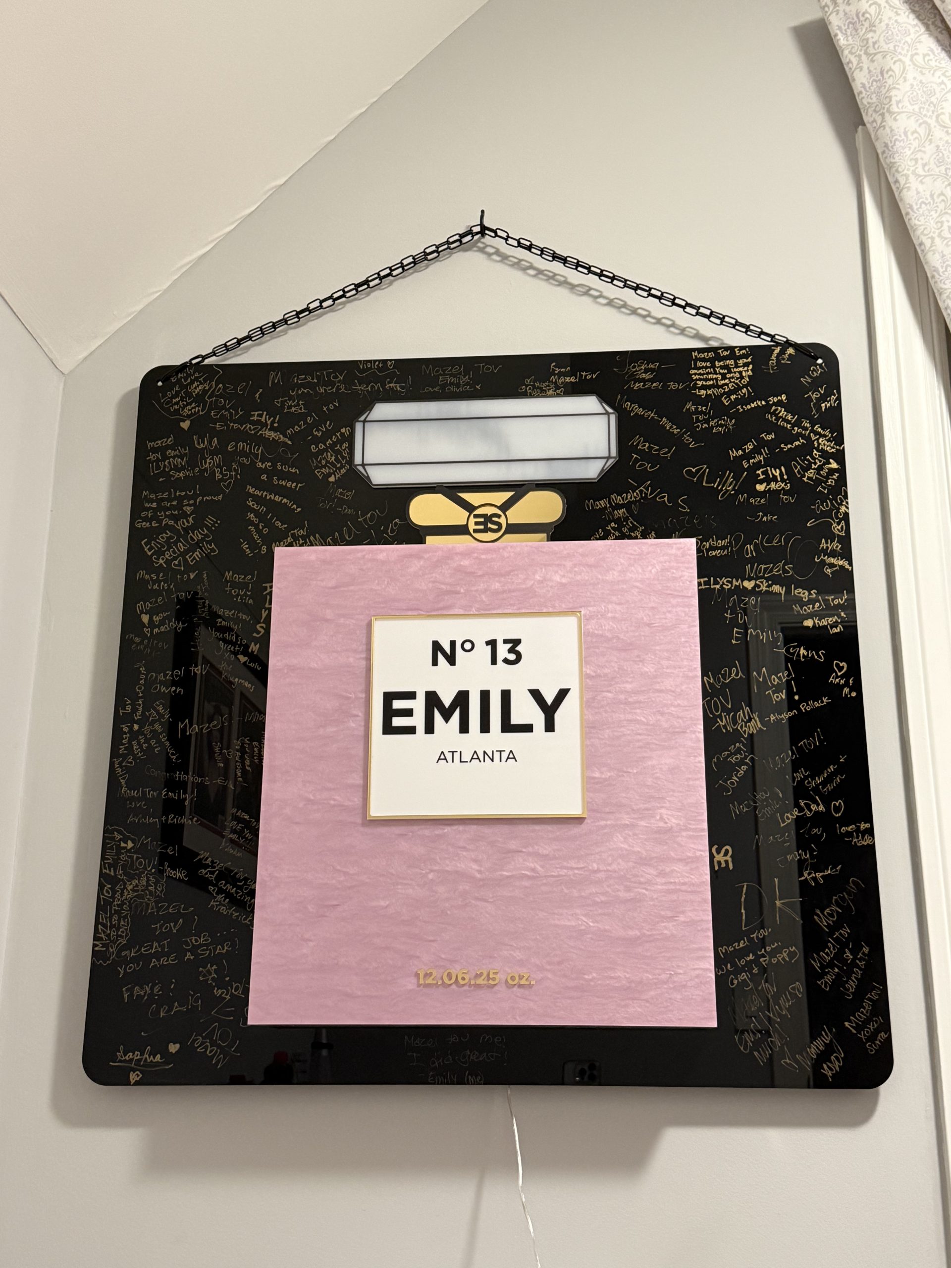 Custom Chanel Inspired Perfume Bottle Layered 3D Acrylic + Neon Accent Sign In Board for Events, Wedding, Bar | Bat Mitzvahs - Image 9