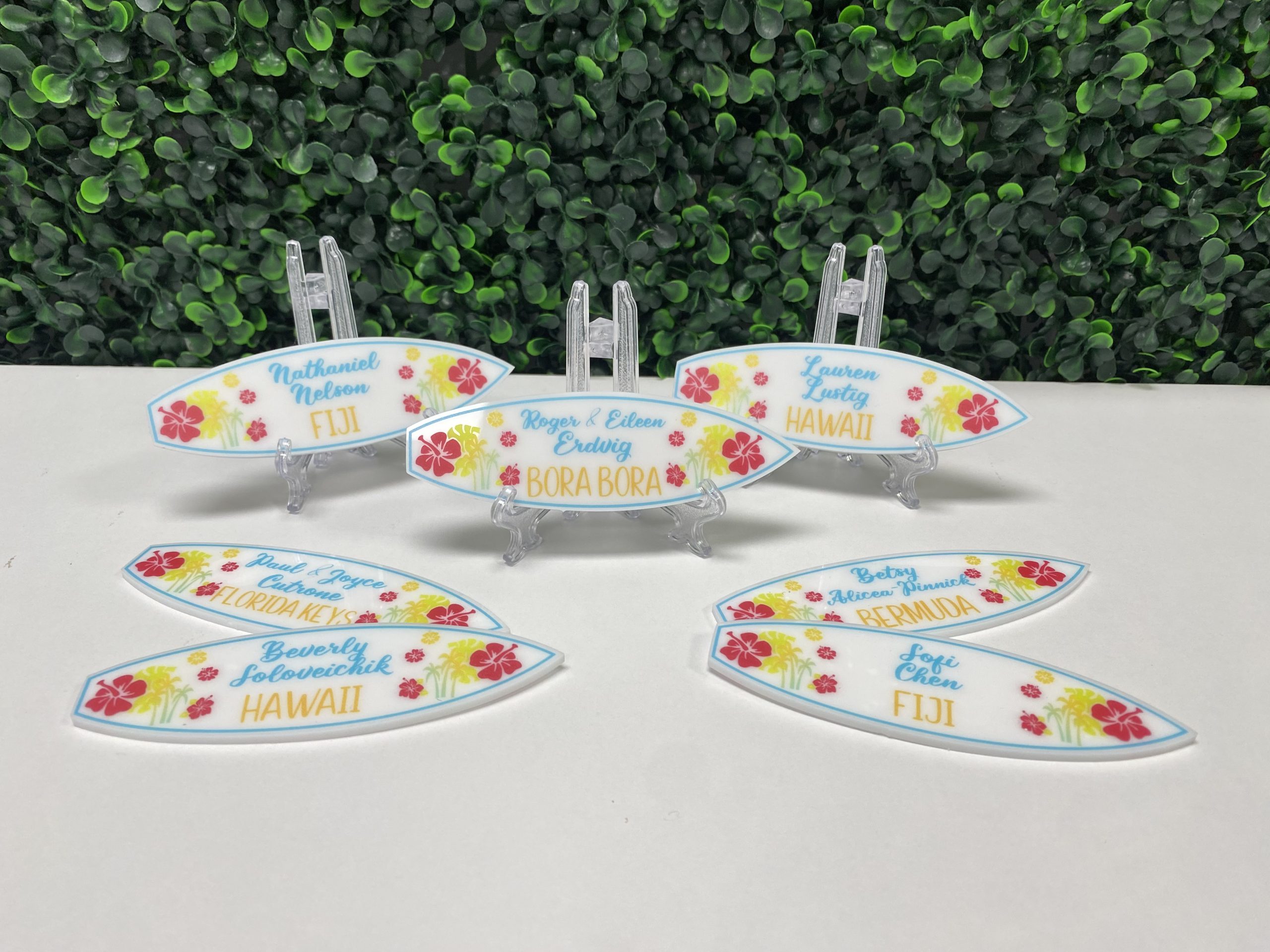 Escort Cards | Surfboard Theme | Custom Acrylic UV Printed Escort Cards | Events, Wedding, Baby Shower Bar | Bat Mitzvah - Image 6