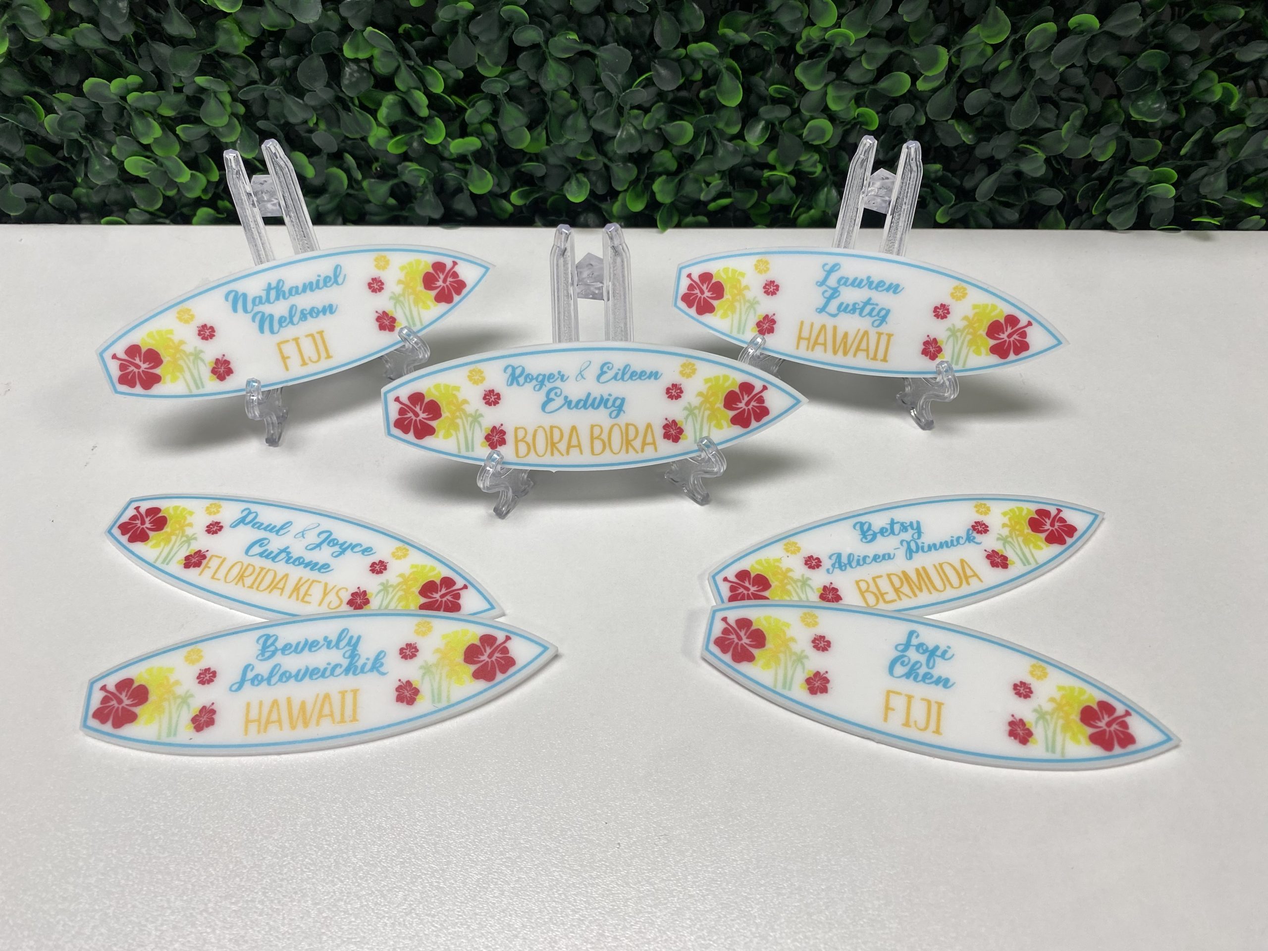 Escort Cards | Surfboard Theme | Custom Acrylic UV Printed Escort Cards | Events, Wedding, Baby Shower Bar | Bat Mitzvah - Image 8