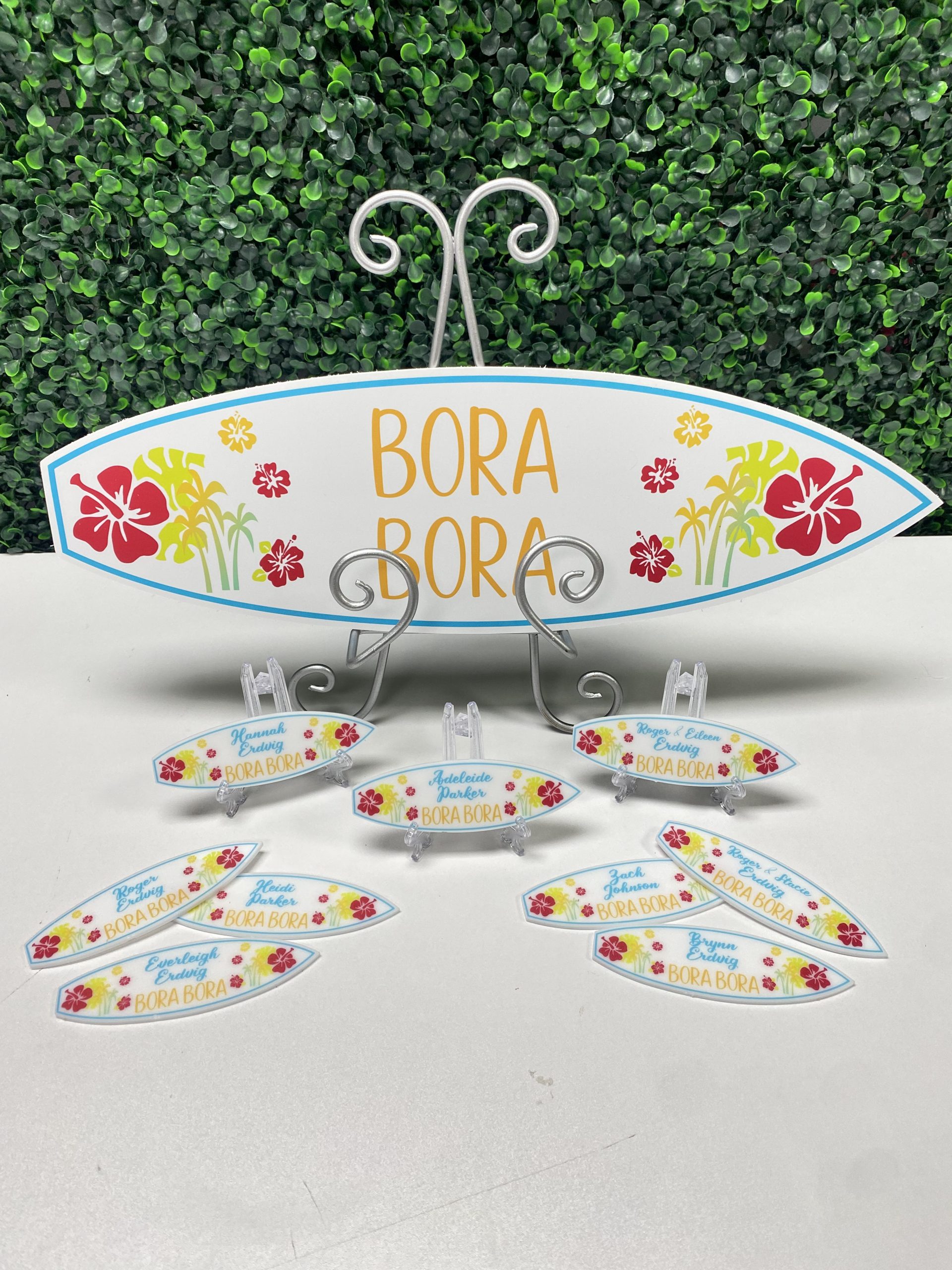 Table Names | Surfboard Theme | Custom Acrylic UV Printed Escort Cards | Events, Wedding, Baby Shower Bar | Bat Mitzvah - Image 6