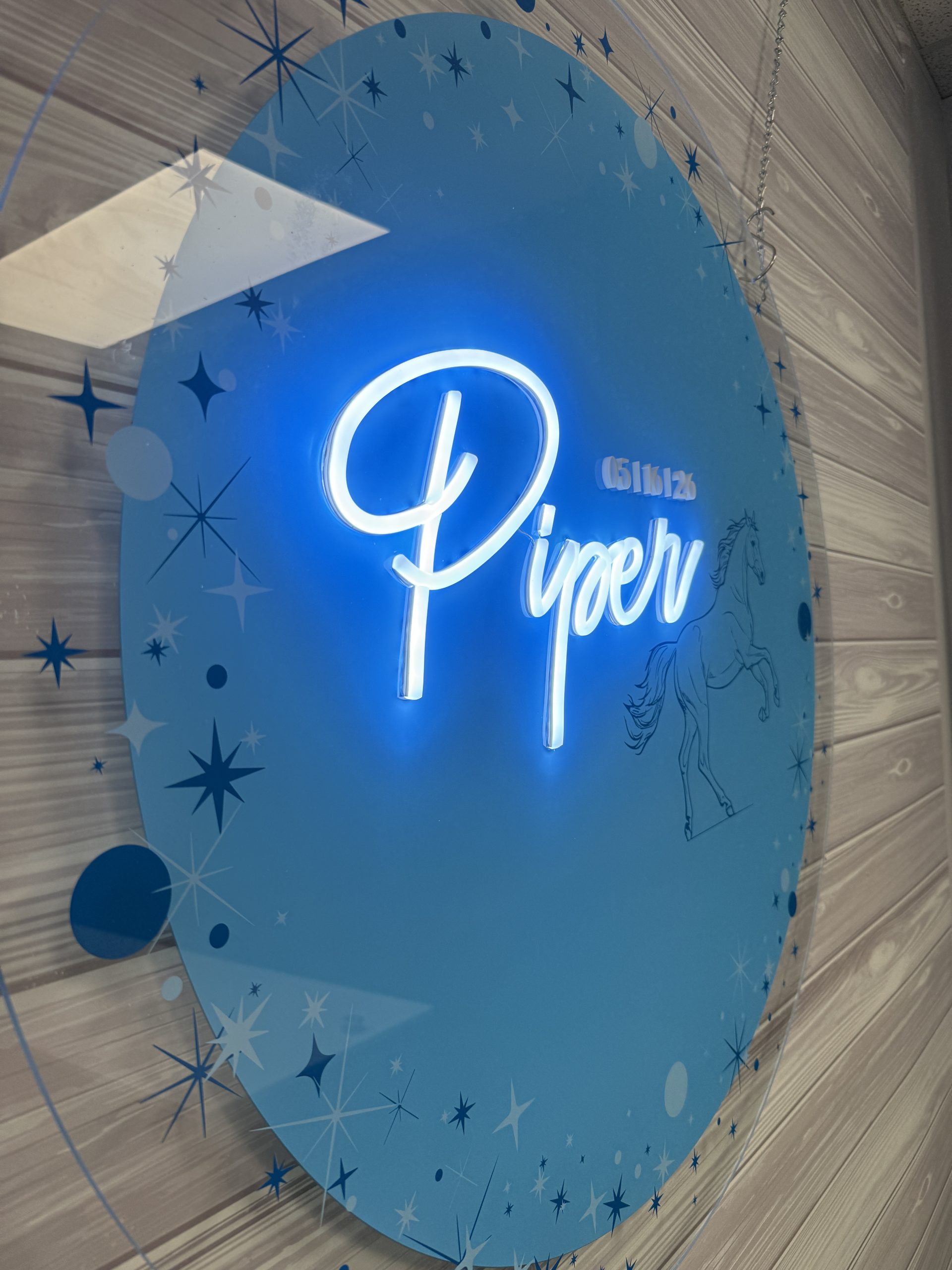 Horse Western Acrylic Neon Sign-In Board – Custom Equestrian Bar & Bat Mitzvah, Wedding & Event Sign - Image 9