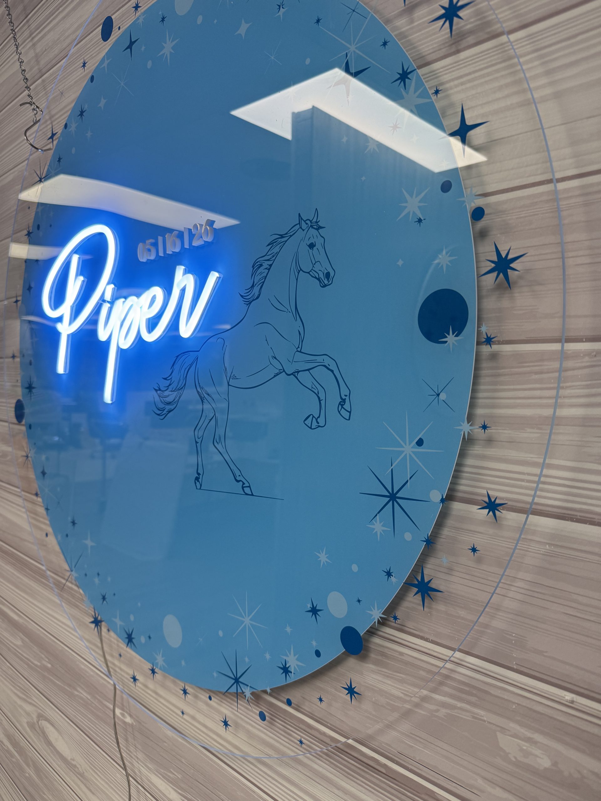 Horse Western Acrylic Neon Sign-In Board – Custom Equestrian Bar & Bat Mitzvah, Wedding & Event Sign - Image 7